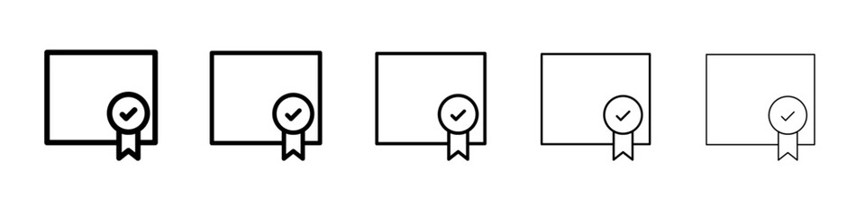 certificate icon Flat design on isolated background