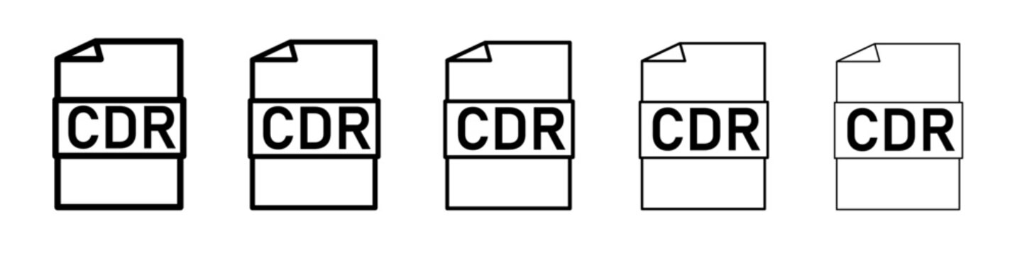CDR File Document Icon Flat design on isolated background