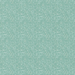 Seamless green repeat chemistry formulas molecules pattern with ornamental design. Vector fabric texture background.