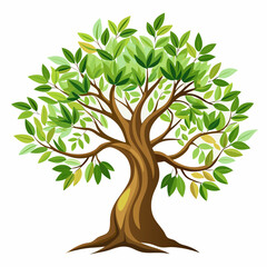 green tree with roots