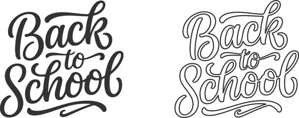 Back to school lettering design two styles