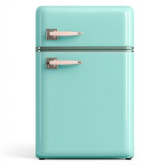 Vintage Mint Green Refrigerator with Classic Design and Retro Appeal