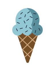 Vector Ice Cream Cone Illustration Dessert Sweet Treat Graphic Element Summer Food Icon Design