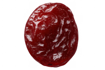 Rotating red planet with white clouds, isolated on transparent background, perfect for space-themed projects