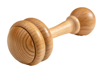 Wooden baby rattle isolated PNG infant toy PNG natural wood rattle PNG baby toy PNG toddler toy PNG eco-friendly toy PNG isolated on white PNG transparent background image