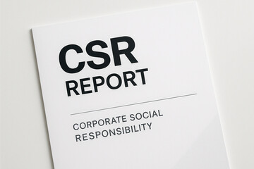 White Paper C S R Report Corporate Social Responsibility Black Text Minimalist Design image