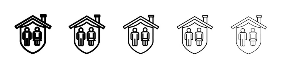 family safe at home icon Flat design on isolated background