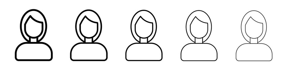 Female Avatar icon Flat design on isolated background
