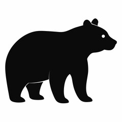 Black Bear Silhouette Illustration Wildlife Animal Icon Simple Design Vector Graphic