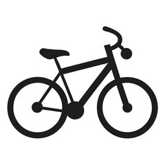 Fototapeta premium Simple Black Bicycle Icon on White Background for Design Elements