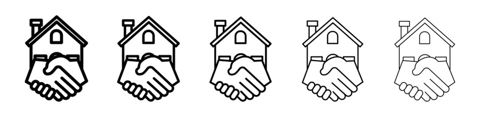 hands home deal icon Flat design on isolated background