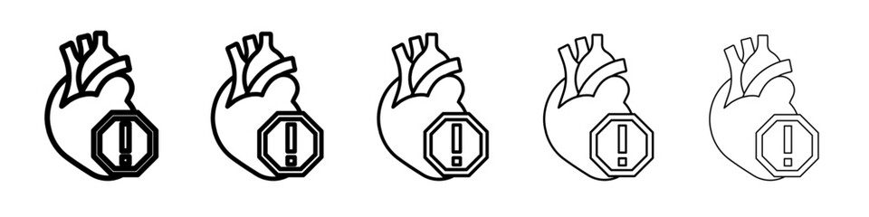 Heart risk icon Flat design on isolated background