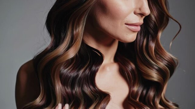 Beauty girl with long and shiny wavy Hair ,coloring and toning, shatush and balayash . Beautiful women