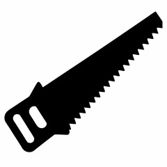 Hand Saw Silhouette Woodworking Tool for Cutting and Carpentry Projects