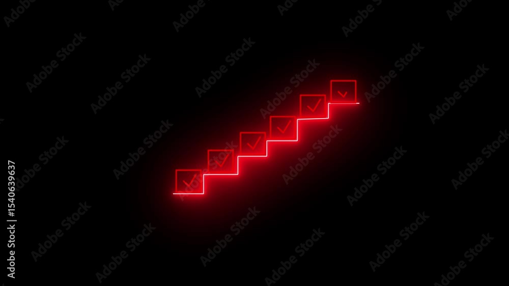 Poster checklist and task progress tracking concept on transparent motion graphics of progress icons. 4k vi