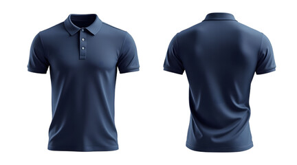 Navy blue polo shirt mockup front and back view