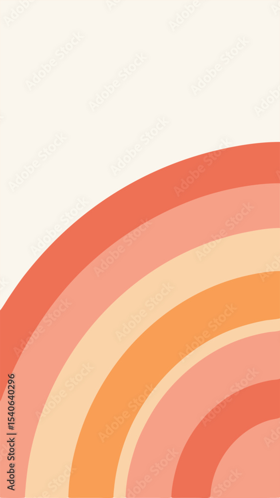 Poster abstract retro rainbow design with warm colors suitable for diverse design projects