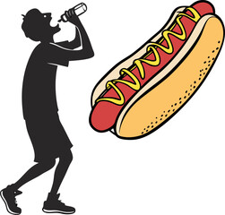 hot dog with mustard
