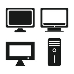 Vector computer monitor and Tech icon set