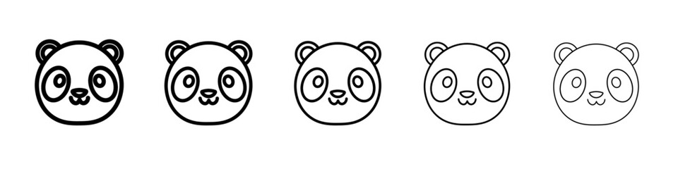 panda face icon Flat design on isolated background