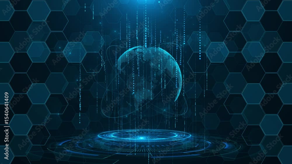 Poster map planet network connection world map. global social network. future. blue futuristic background p