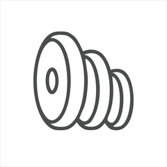 Barbell icon isolated on white background. Barbell icon simple sign. Barbell icon trendy and modern symbol for graphic and web design.