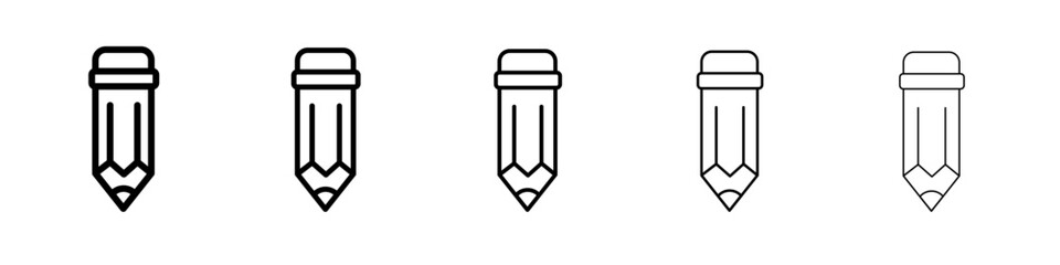 pencil icon Flat design on isolated background