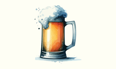 beer, watercolor beer mug