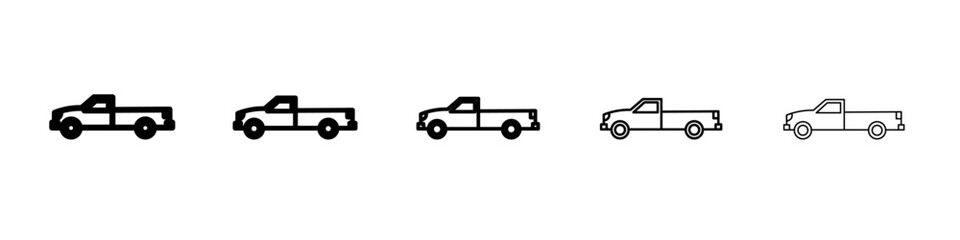 Pickup truck icon Flat design on isolated background
