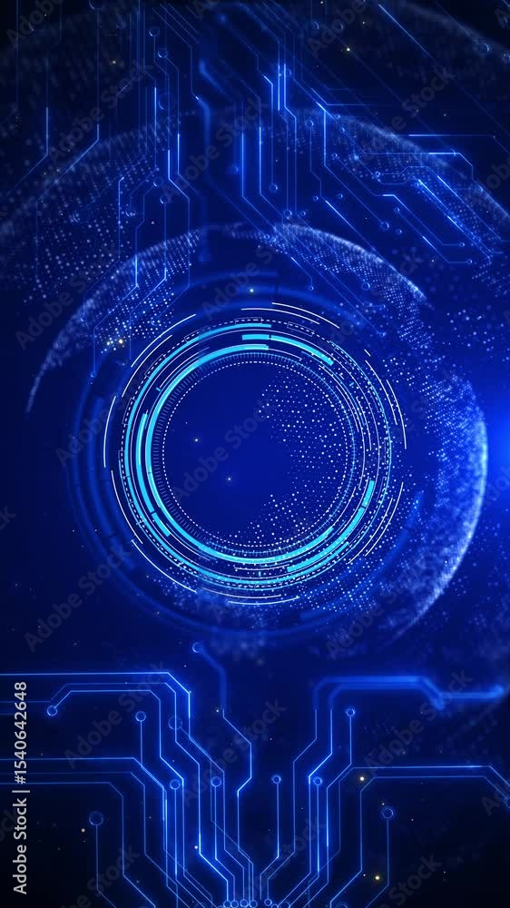 Poster digital futuristic tunnel travel time space speed moving bright neon glowing dots. technology techno