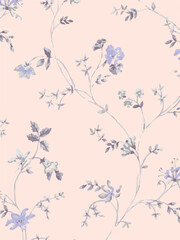 Ditsy floral seamless pattern. Small flower pattern background. Repeat pattern. Ditsy print. Ditsy style background for fashion,fabric, wrapping, decor. Flower pattern printing on surface. vector 