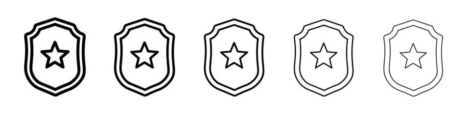 police badge icon Flat design on isolated background