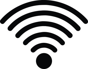 wifi symbol black icon, wireless internet connection signal vector illustration isolated on white