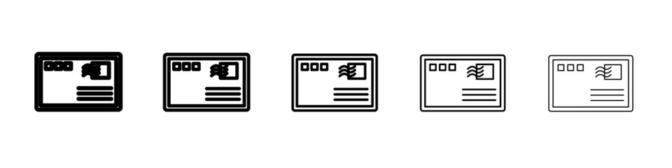 post card icon Flat design on isolated background