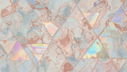 Fototapeta premium Elegant Pastel Marble Texture with Geometric Triangles Design