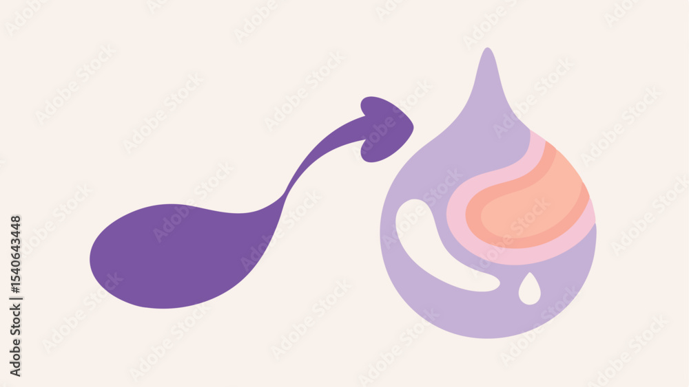 Poster abstract water drop concept with curvilinear shapes and transparent design elements