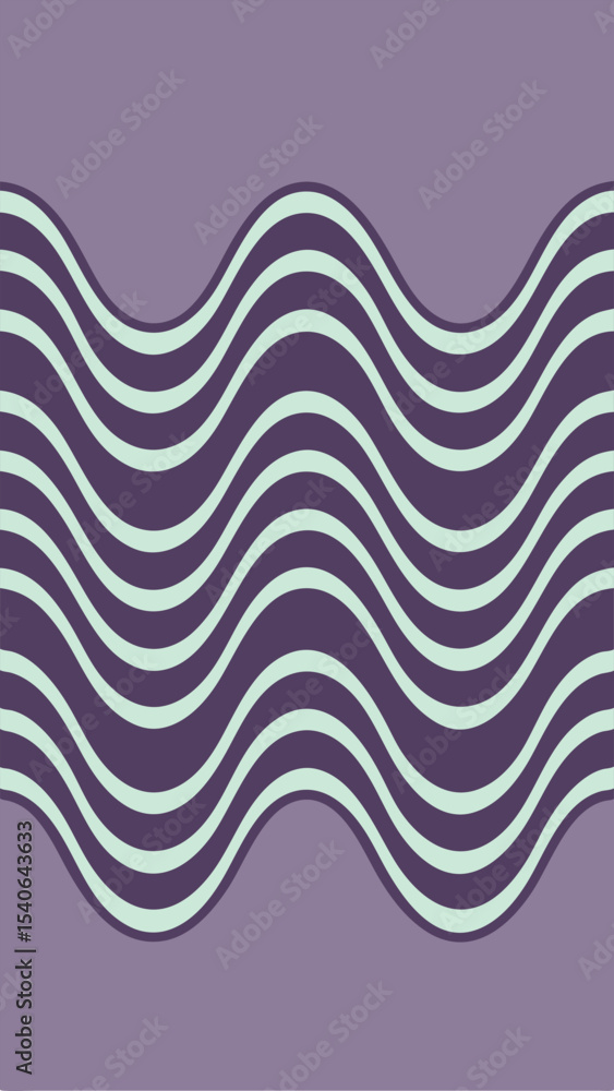 Poster abstract wave pattern with mint and purple tones suitable for modern design projects
