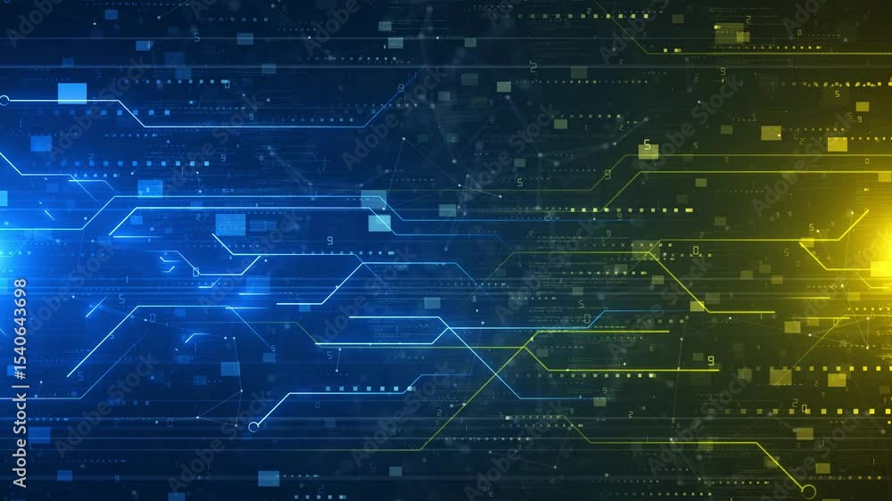Poster abstract futuristic digital technology background. artificial intelligence circuit lines design. ai,