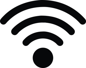 wifi symbol black icon, wireless internet connection signal vector illustration isolated on white
