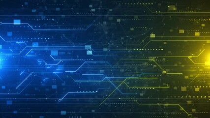 Abstract futuristic digital technology background. Artificial Intelligence circuit lines design. AI, Deep Machine Learning, Technological Brain AI chip circuit board. advancement integration electric - Powered by Adobe