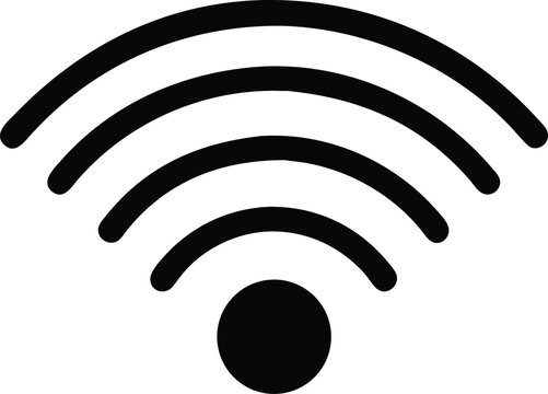 wifi symbol black icon, wireless internet connection signal vector illustration isolated on white