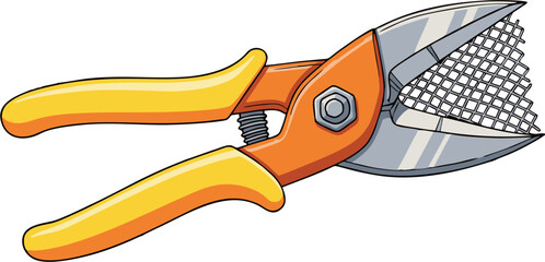 Orange-Handled Wire Cutters with Mesh Detail