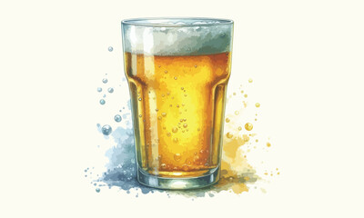 beer mug, free drink, watercolor mugs of beer