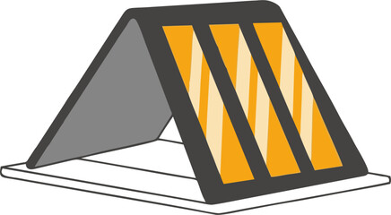 Simple, Triangular Sandwich Toaster Illustration with Orange Sections