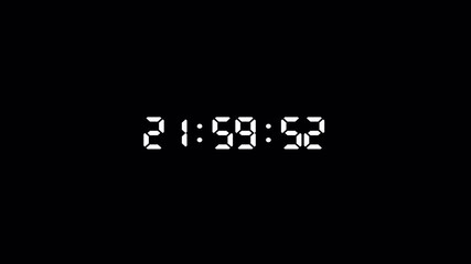 One day countdown timer animation in one minute, twenty four hours timer animation in sixty seconds with transparent background, Countdown in 4k. - Powered by Adobe