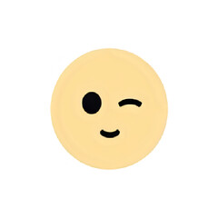 Fototapeta premium Winking Emoji: A Playful Yellow Face Icon