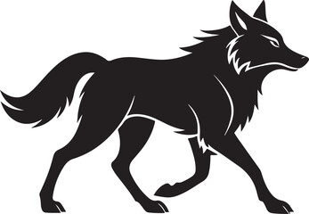 walking wolf silhouette black icon