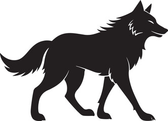walking wolf silhouette black icon