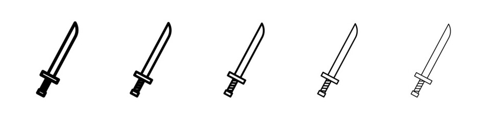 samurai sword icon Flat design on isolated background