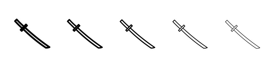 samurai sword icon Flat design on isolated background